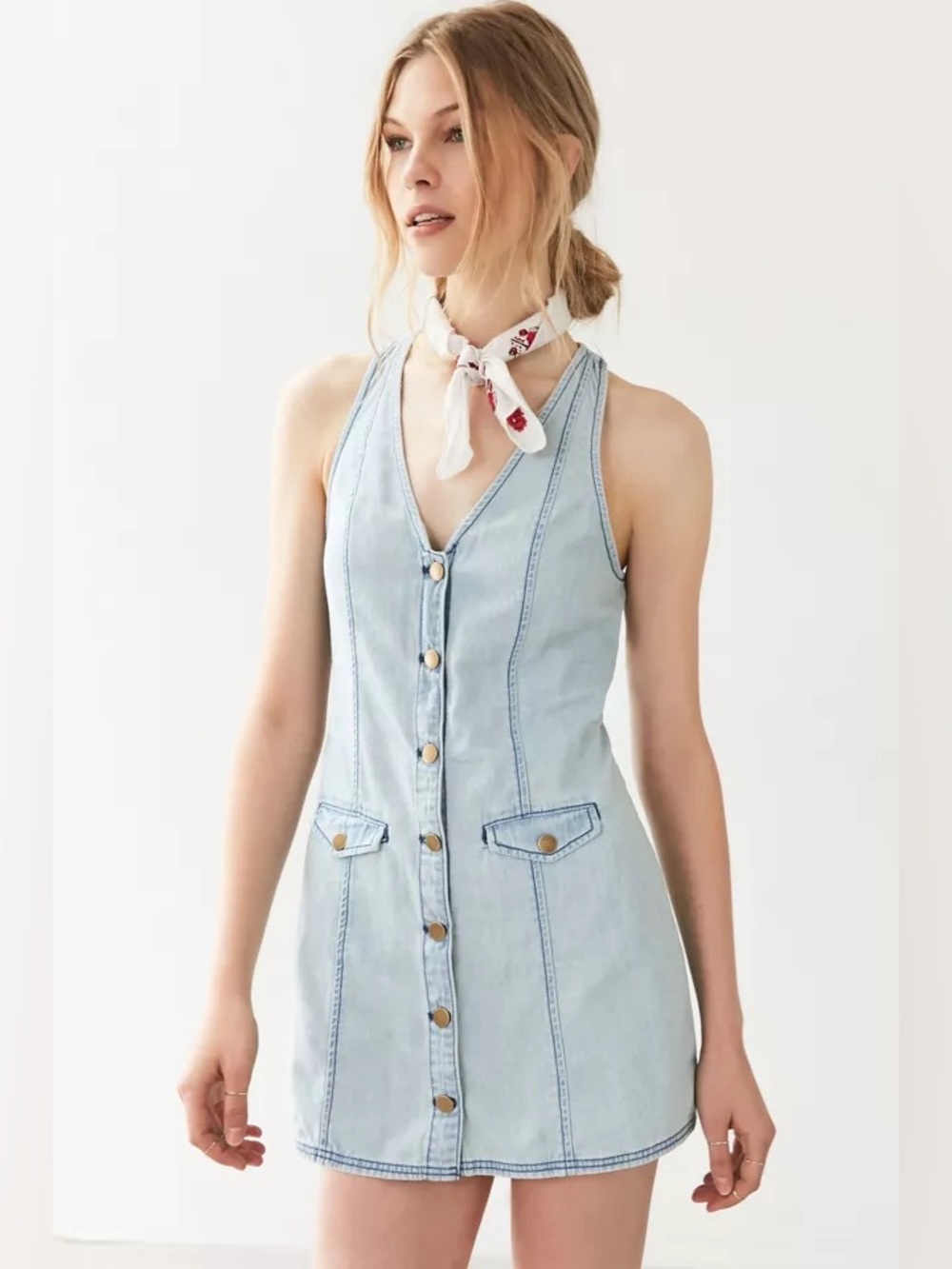 Cooperative x Urban Outfitters Poise Denim Button Down Mini Dress